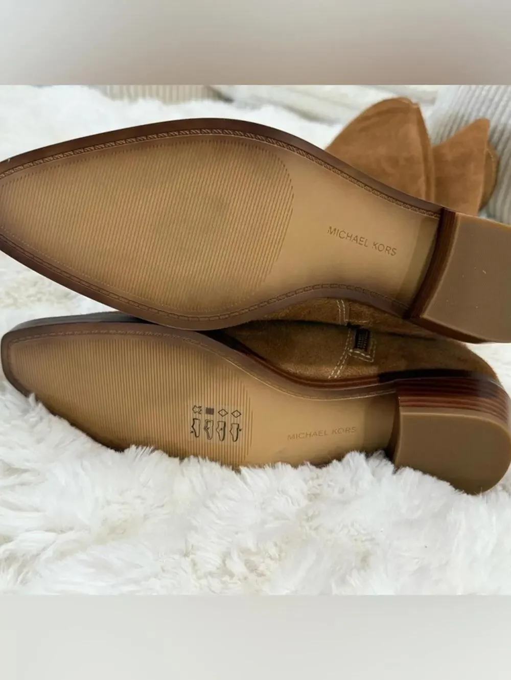 NIB MICHAEL KORS Knee High Boho Western Cowgirl Suede Tan Riding Boots SZ 9.5